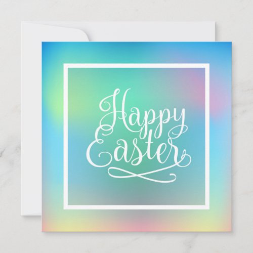 Happy Easter Spring Cute Bunny Easter Eggs Hunt Holiday Card