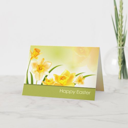 Happy Easter Spring Daffodils Easter  Holiday Card