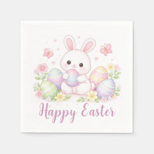 Happy Easter Spring Design - Cute Easter Bunny  Napkins