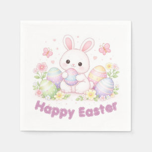 Happy Easter Spring Design - Cute Easter Bunny  Napkins