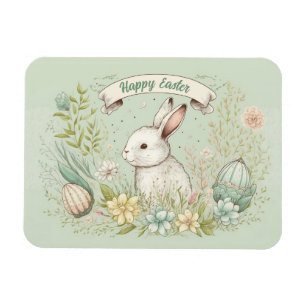 Happy Easter spring flowers illustration Magnet