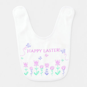 Happy Easter Spring Garden Baby Bib