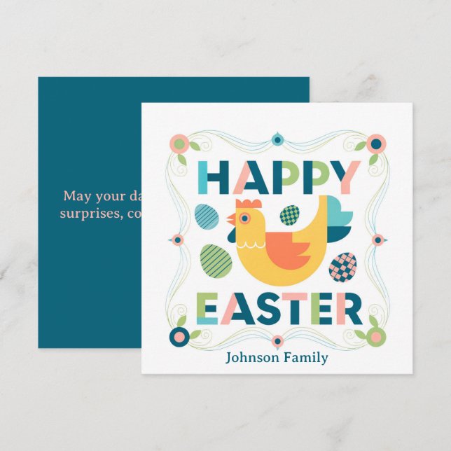 Happy Easter Spring Holiday Card (Front/Back)