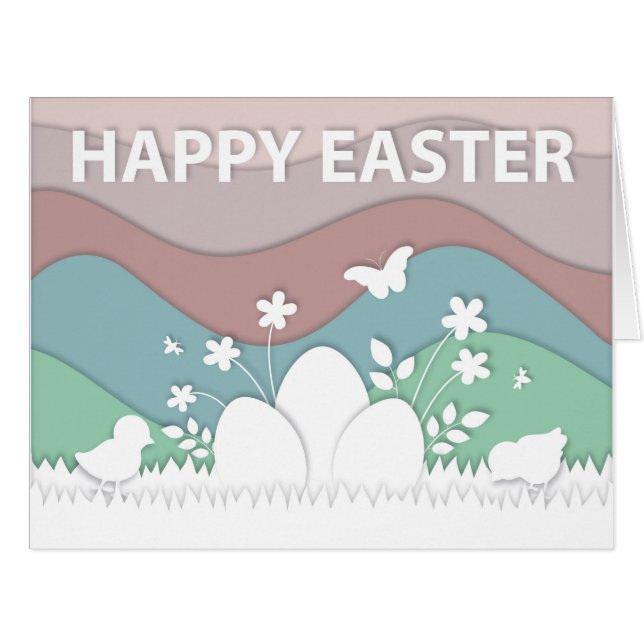 Happy Easter, spring nature landscape holiday Cards (Front Horizontal)