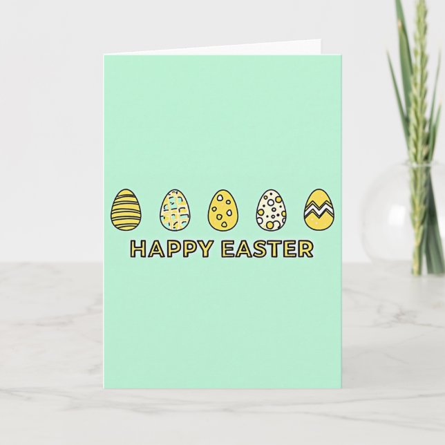 Happy Easter Spring Ovoids Card (Front)