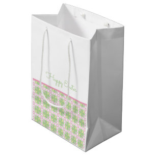 Happy Easter Spring Pattern Pastel Colors Chic Fun Medium Gift Bag