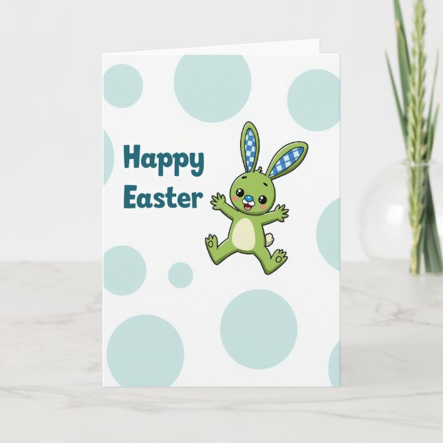 Happy Easter Spring Rabbit Card (Front)