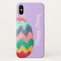 Happy Easter Spring Watercolor Egg Colorful iPhone X Case