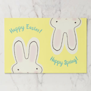 Happy Easter Spring yellow bunny funny placemats