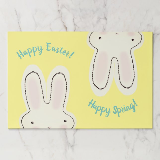 Happy Easter Spring yellow bunny funny placemats (Front)