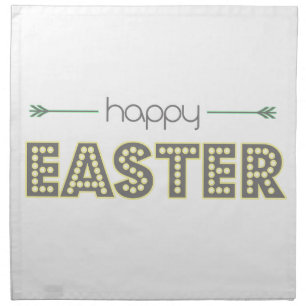 happy easter spring yellow mint green simple cloth napkin