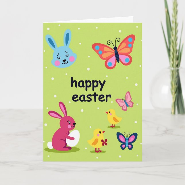 Happy Easter Springtime Fun Card (Front)