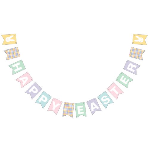 Happy Easter Sprint Pastel Colors Bunting Flags