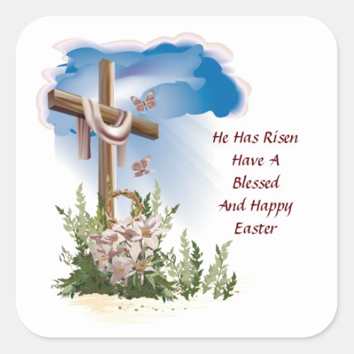 Happy Easter Square Sticker