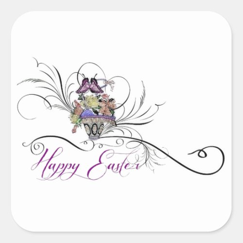 Happy Easter Square Sticker