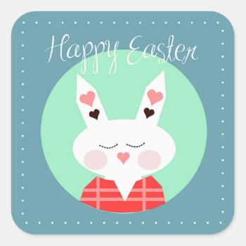 Happy Easter Square Sticker by ZazzleHolidays at Zazzle
