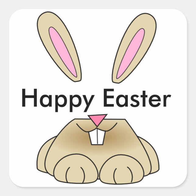 Happy Easter Square Sticker (Front)