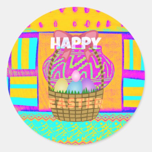 Happy Easter Stay Blessed as Always Classic Round Sticker