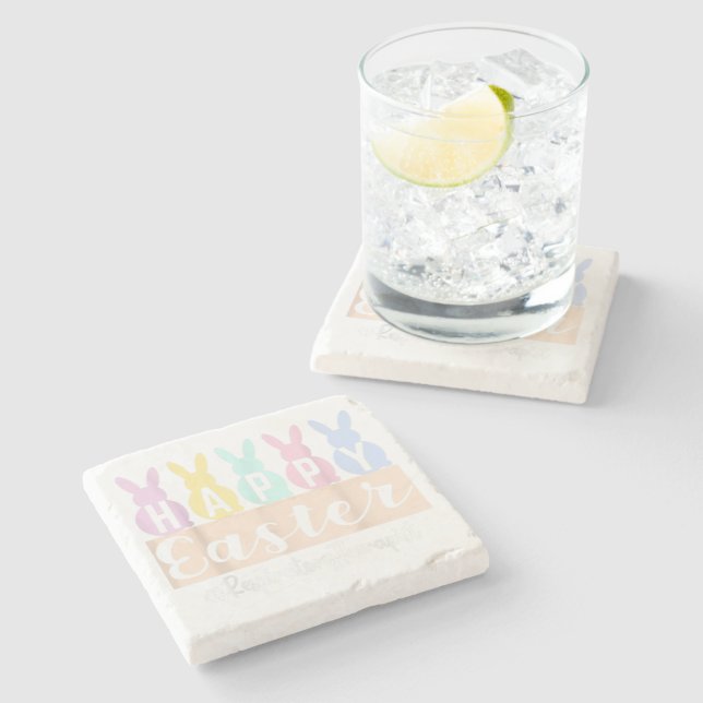 Happy Easter Stone Coaster| Lover Stone Coaster (Side)