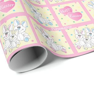 Happy Easter Stuff Bunnies Wrapping Paper