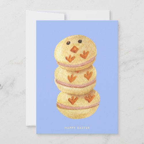 Happy Easter Sweet Chick Macarons Holiday Card