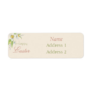 Happy Easter Sweet Floral Personalized  Label