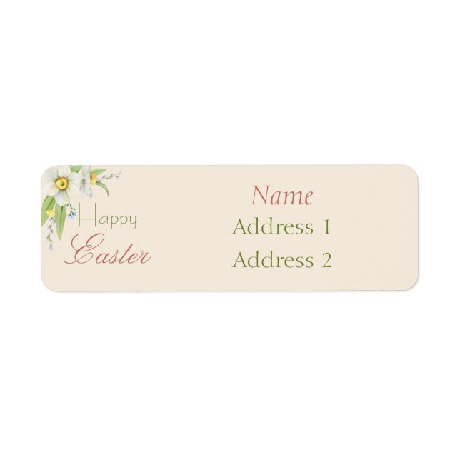 Happy Easter Sweet Floral Personalized  Label (Front)