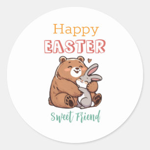 Happy Easter Sweet Friend Classic Round Sticker