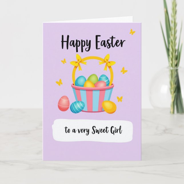 Happy Easter Sweet Girl Card (Front)