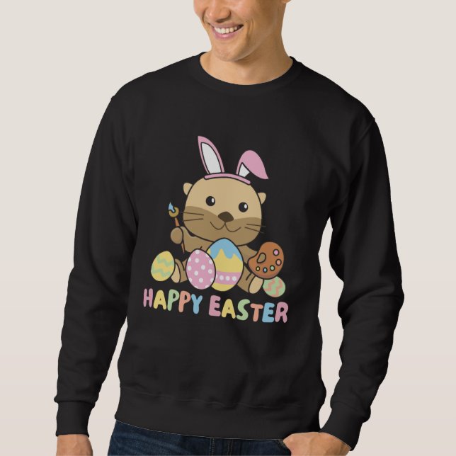 Happy Easter Sweet Otter For Easter With Easter Eg Sweatshirt (Front)