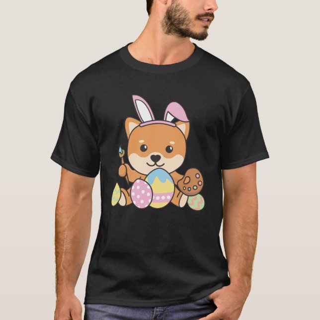 Happy Easter Sweet Shiba Inu For Easter With Easte T-Shirt (Front)