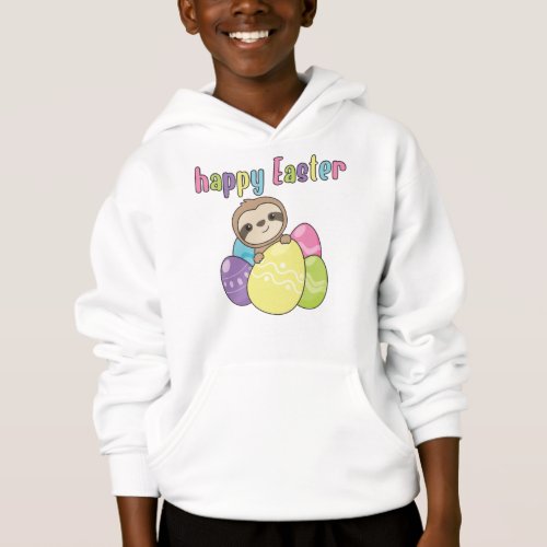 Happy Easter Sweet Sloth Easter With Easter Eggs H Hoodie