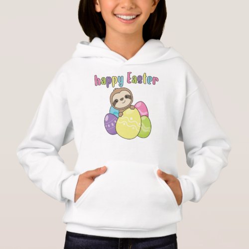 Happy Easter Sweet Sloth Easter With Easter Eggs H Hoodie