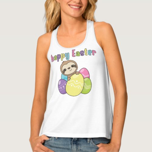 Happy Easter Sweet Sloth Easter With Easter Eggs T Tank Top
