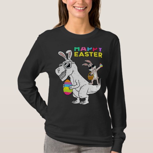 Happy Easter T Rex Dino Dabbing Rabbit Dab Boys Gi T_Shirt