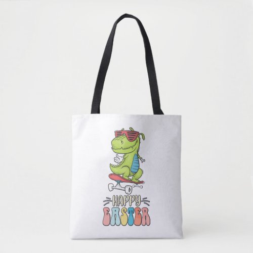 Happy Easter T Rex Dinosaur Bunny Rabbit Eggs Tote Bag