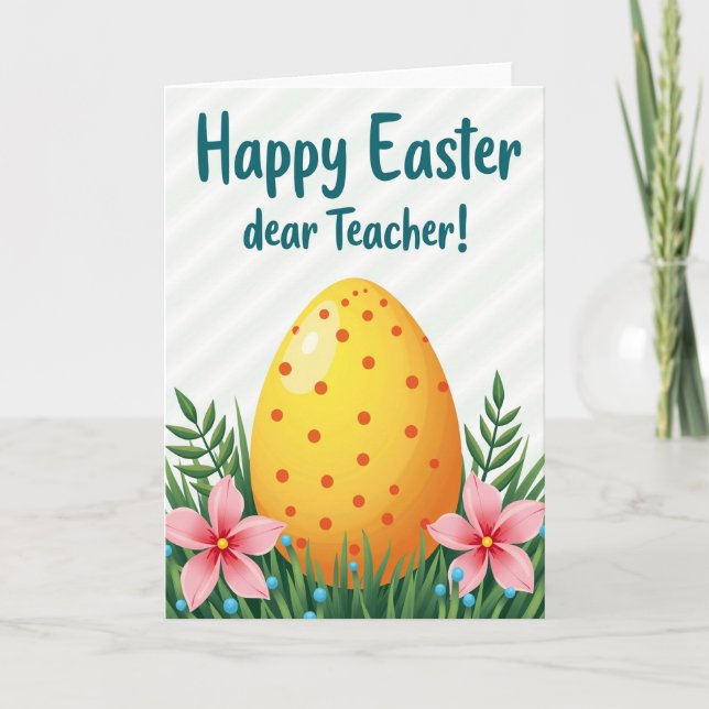 Happy Easter Teacher Greeting Card (Front)