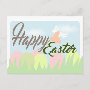 Happy Easter Tender Pastel Colors postcard