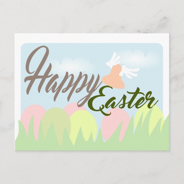 Happy Easter Tender Pastel Colors postcard (Front)