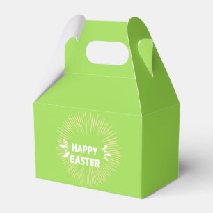 Happy Easter text on green Favor Boxes