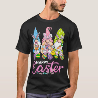 Happy Easter  Three Gnome Bunny Eggs Rabbit Boys K T-Shirt