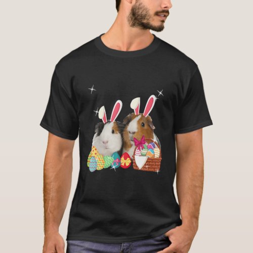 Happy Easter Three Guinea Pig Wearing Bunny Ear Gu T_Shirt