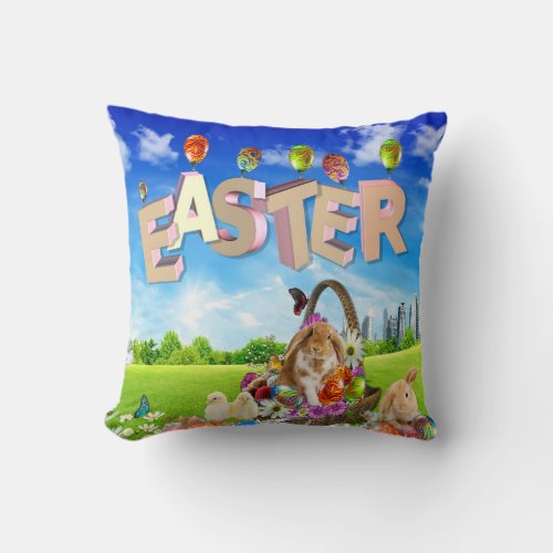 Happy Easter Throw Pillow
