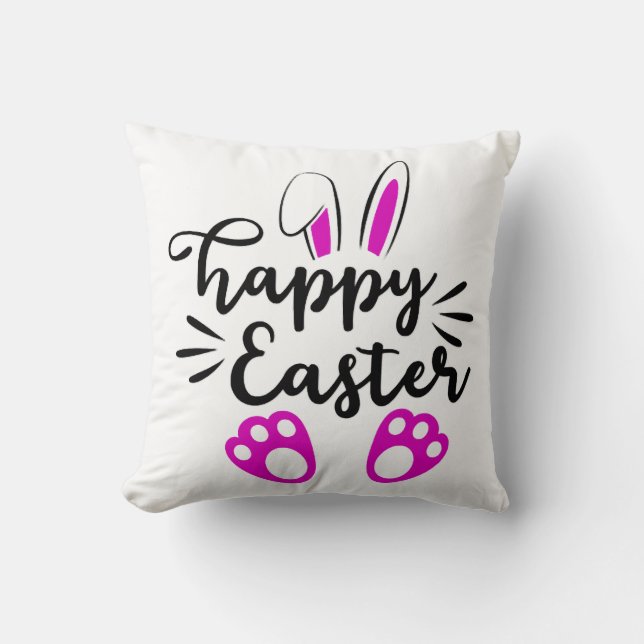 Happy easter            throw pillow (Front)
