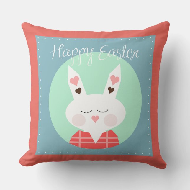 Happy Easter Throw Pillow (Front)