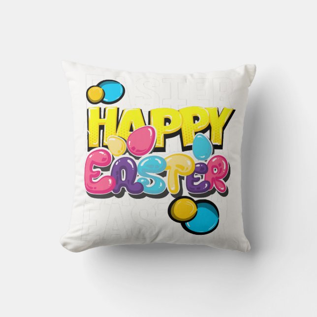 Happy Easter  Throw Pillow (Front)