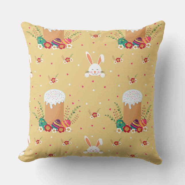 Happy Easter  Throw Pillow (Front)
