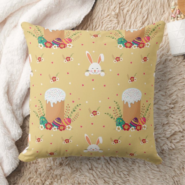 Happy Easter  Throw Pillow (Blanket)