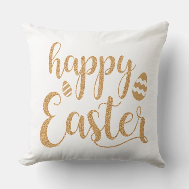 Happy Easter Throw Pillow (Front)