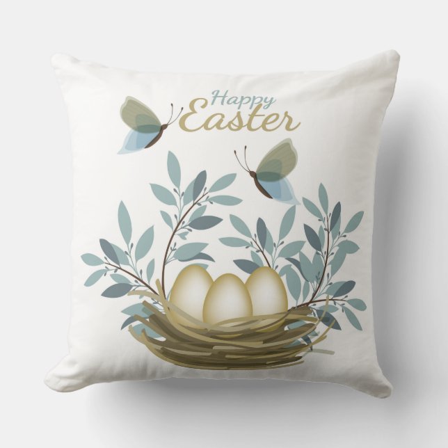 Happy Easter  Throw Pillow (Front)